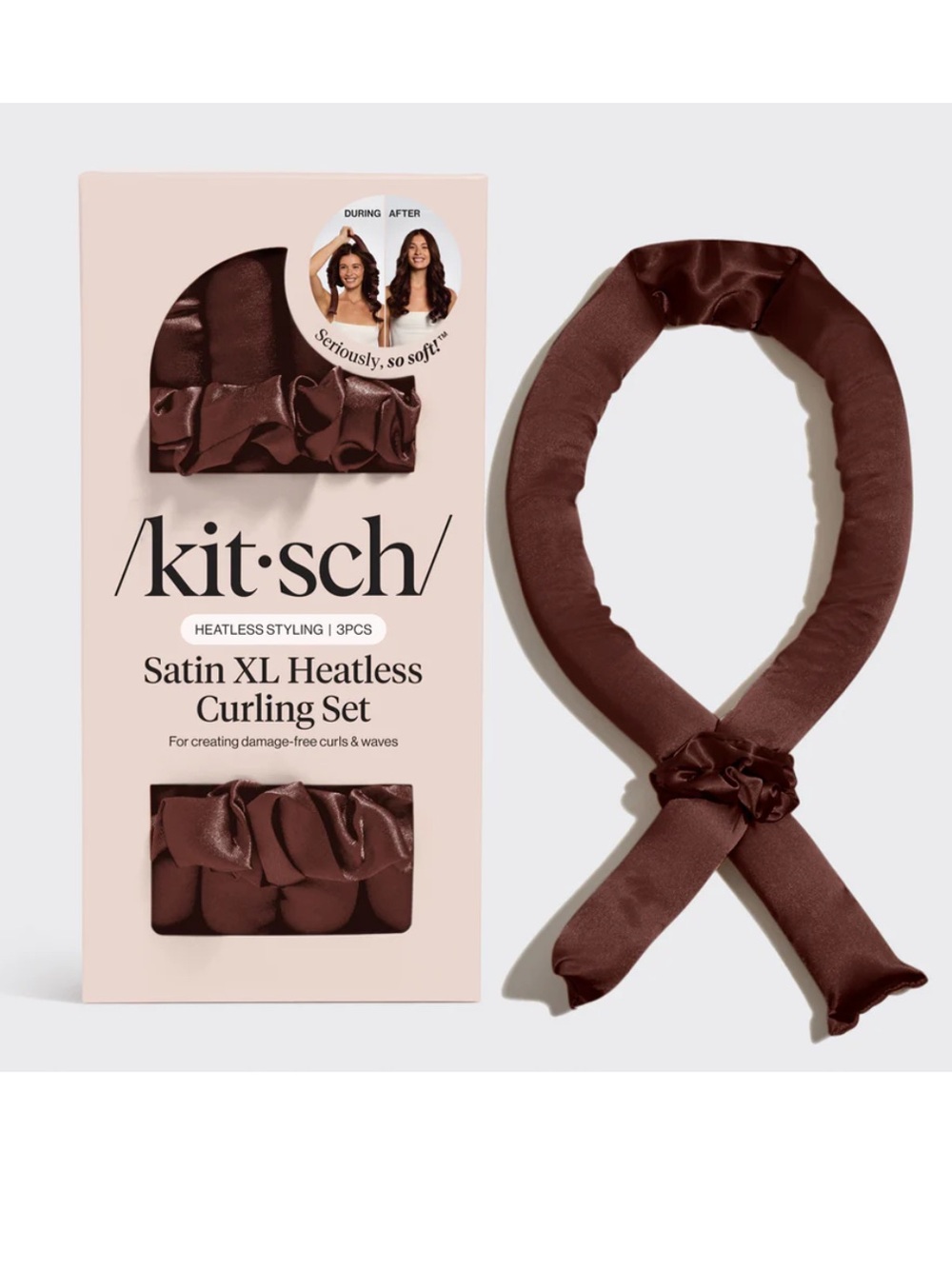Kitsch Chocolate XL Satin Heatless Curling Set